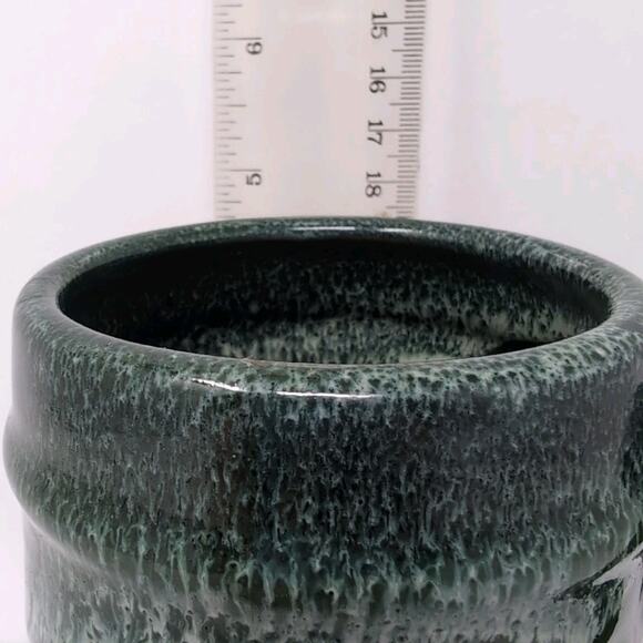 Deneen Pottery Bones Coffee Co Irish Cream Coffee Mug Green Stoneware Skeleton - Picture 11 of 11